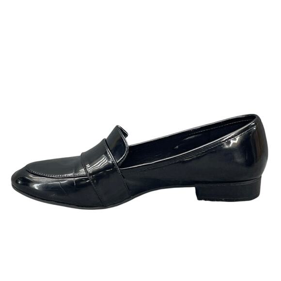 Calvin Klein 90s  Black Patent Leather Slip On Block Heel Loafer Women 8M - Picture 3 of 10